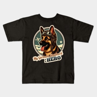 German Shepherd Pilot Kids T-Shirt